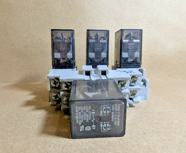 TE/ Potter & Brumfield K10P-11A15-120 Power Relay, 15A, DPDT + 27E695 Base (NNB)