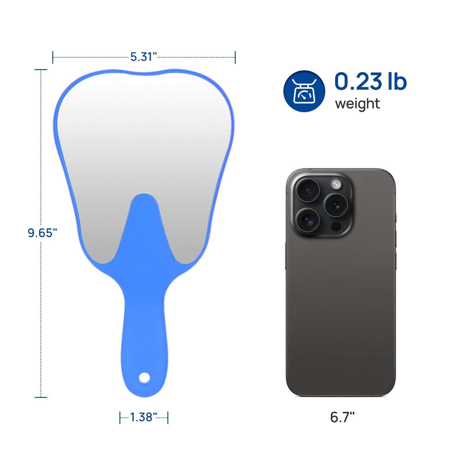 Dental Handheld Mirror Tooth Shaped Tooth Inspection Instrument Makeup Mirror