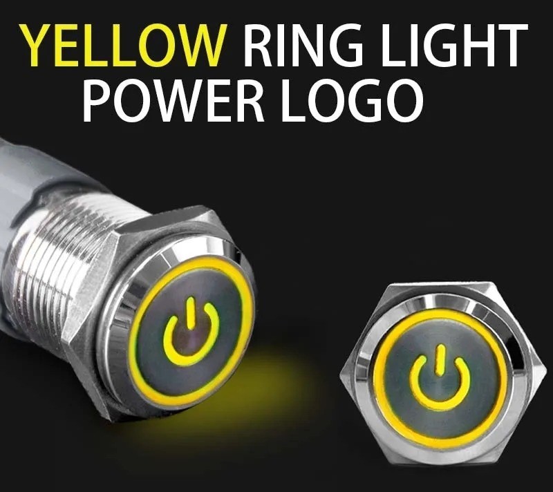 16mm 12V LED ON OFF Waterproof Stainless Steel Latching Push Button Power Switch