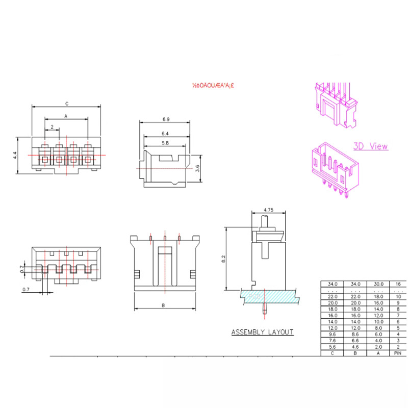 JST-PH 2.0mm Pitch Female to Female Connector Cable Wires 2/3/4/5/6/7/8/10 Pin