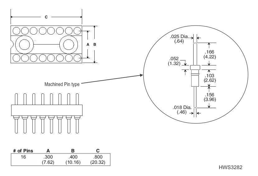 5 Pcs 16 Pin DIP Round Pin 2.54mm IC Socket Adaptor | Round Hole | US Ship