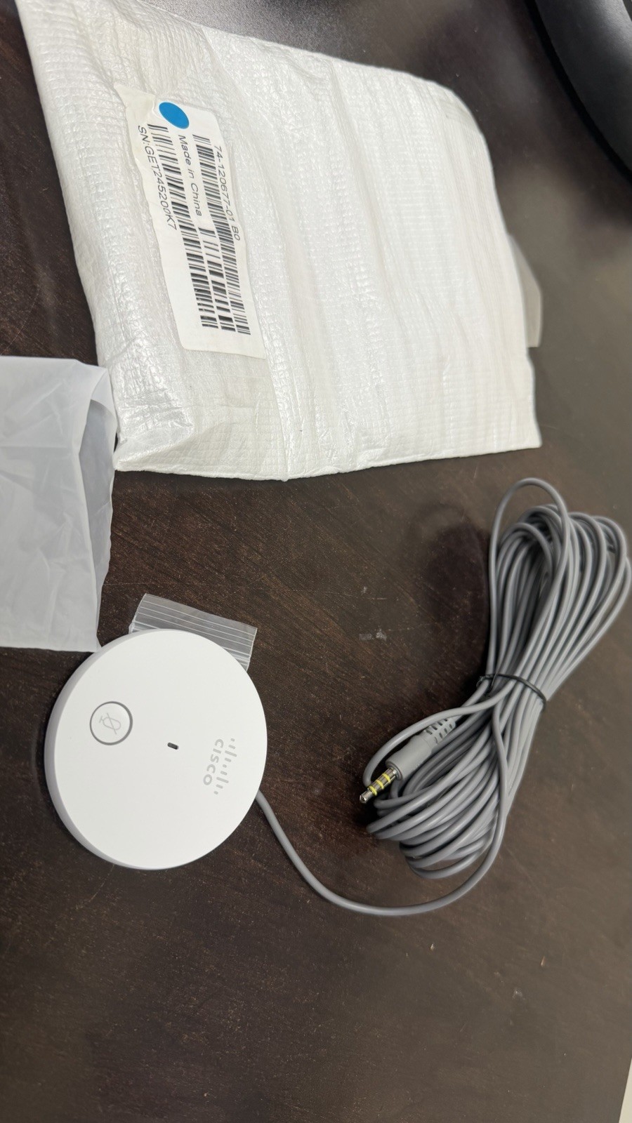 74-120677-01 (Cisco) Table Microphone CS-MIC-TABLE-J Room Kit 80Hz-20kHz