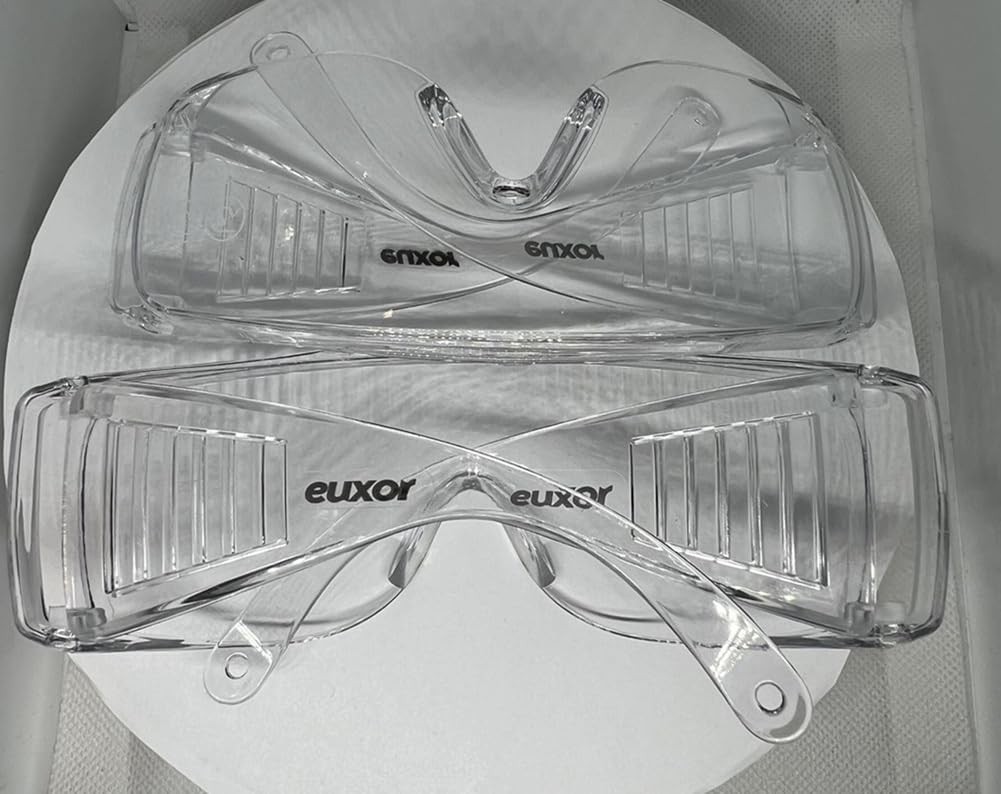 Euxor Eye Safety Goggles 2 Pack â€“ Anti-Fog, Shatterproof & Large, Clear