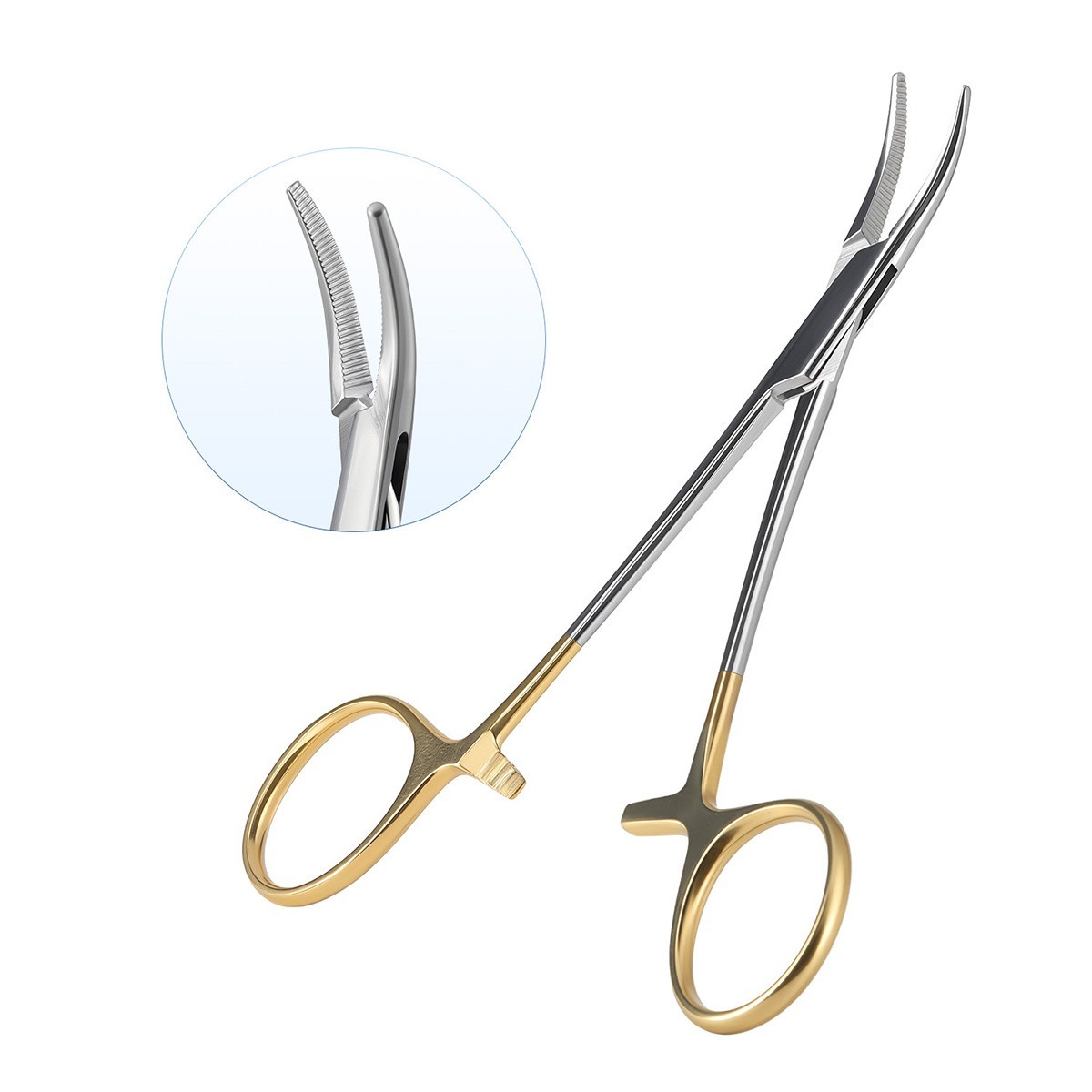 AZDENT Dental Surgical Hemostat Forceps Curved/Straight Locking Clamp Pliers