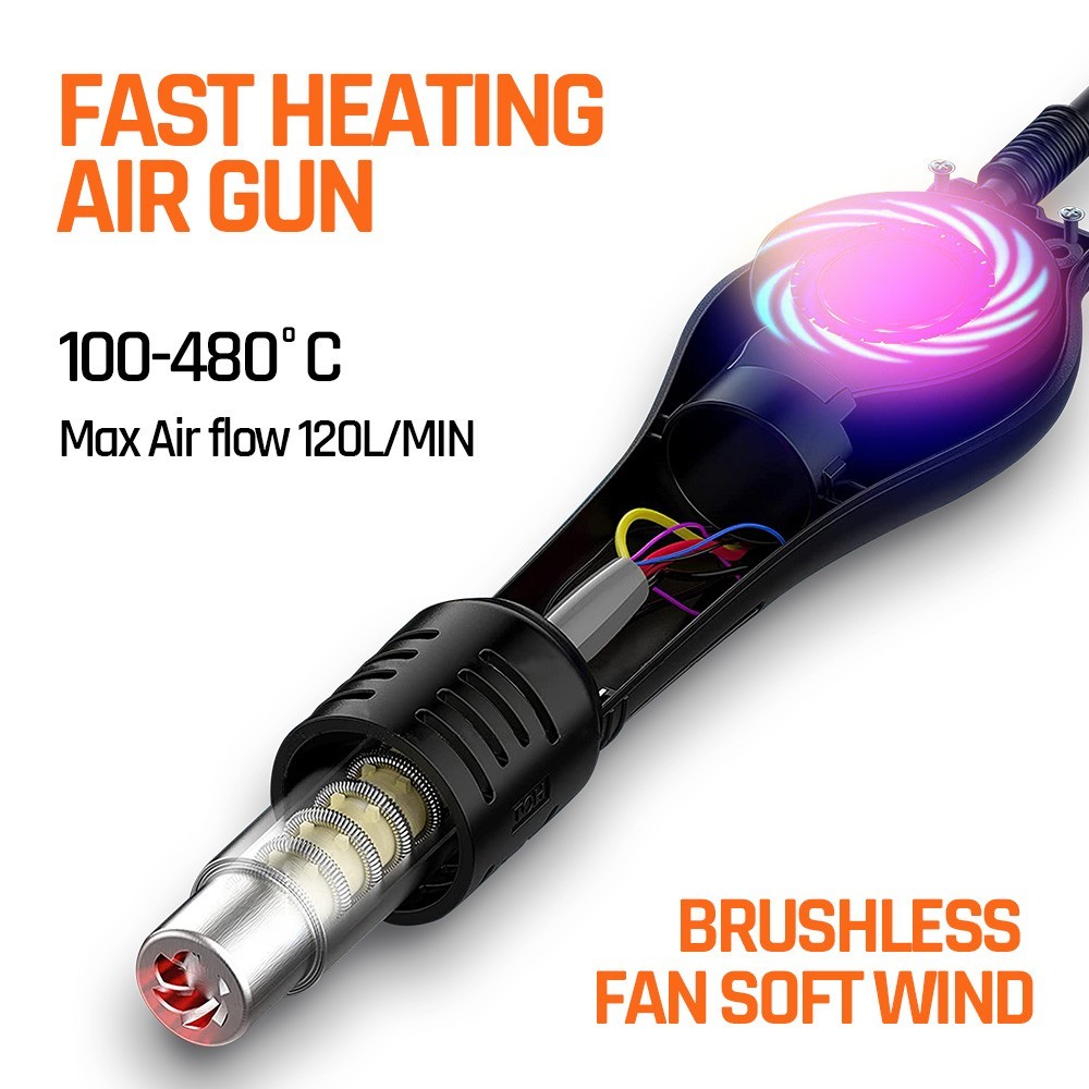 Digital 780W 2in1 Soldering Iron Station Hot Air Gun Desoldering Rework Station