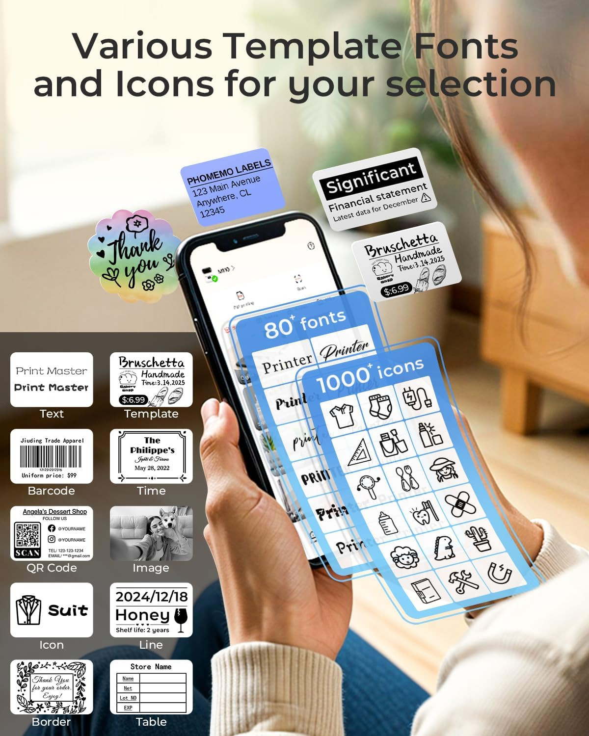 Phomemo M110 Label Makers – Barcode Thermal Bluetooth Label Printer