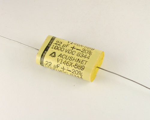 (25pc).22uF 1000V Axial Film Polyester Capacitor 1KV .22mfd 1,000 Volts Acushnet