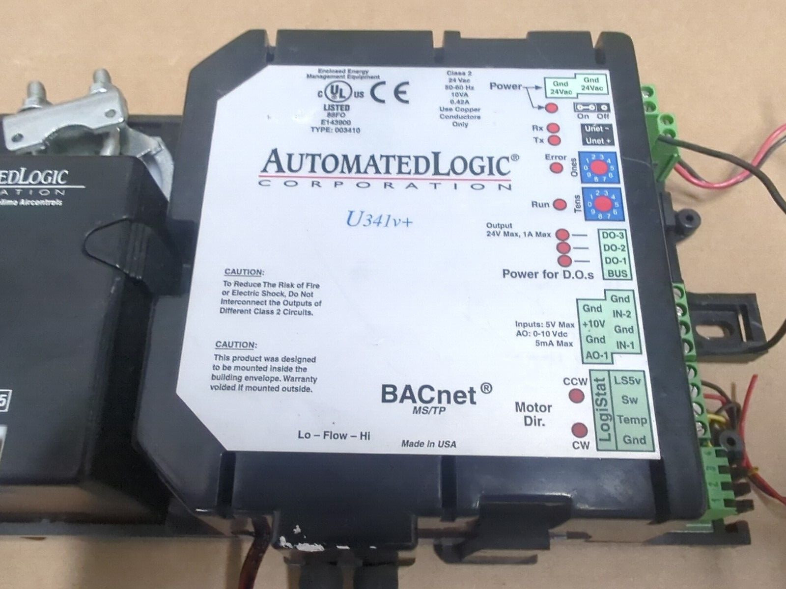 Automated Logic U341V+ BACnet MS/TP Controller – NG D1F