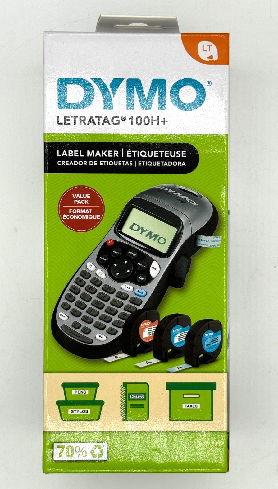DYMO LetraTag 100H+ Label Maker Value Pack New Sealed w/ 3 Label Cassettes