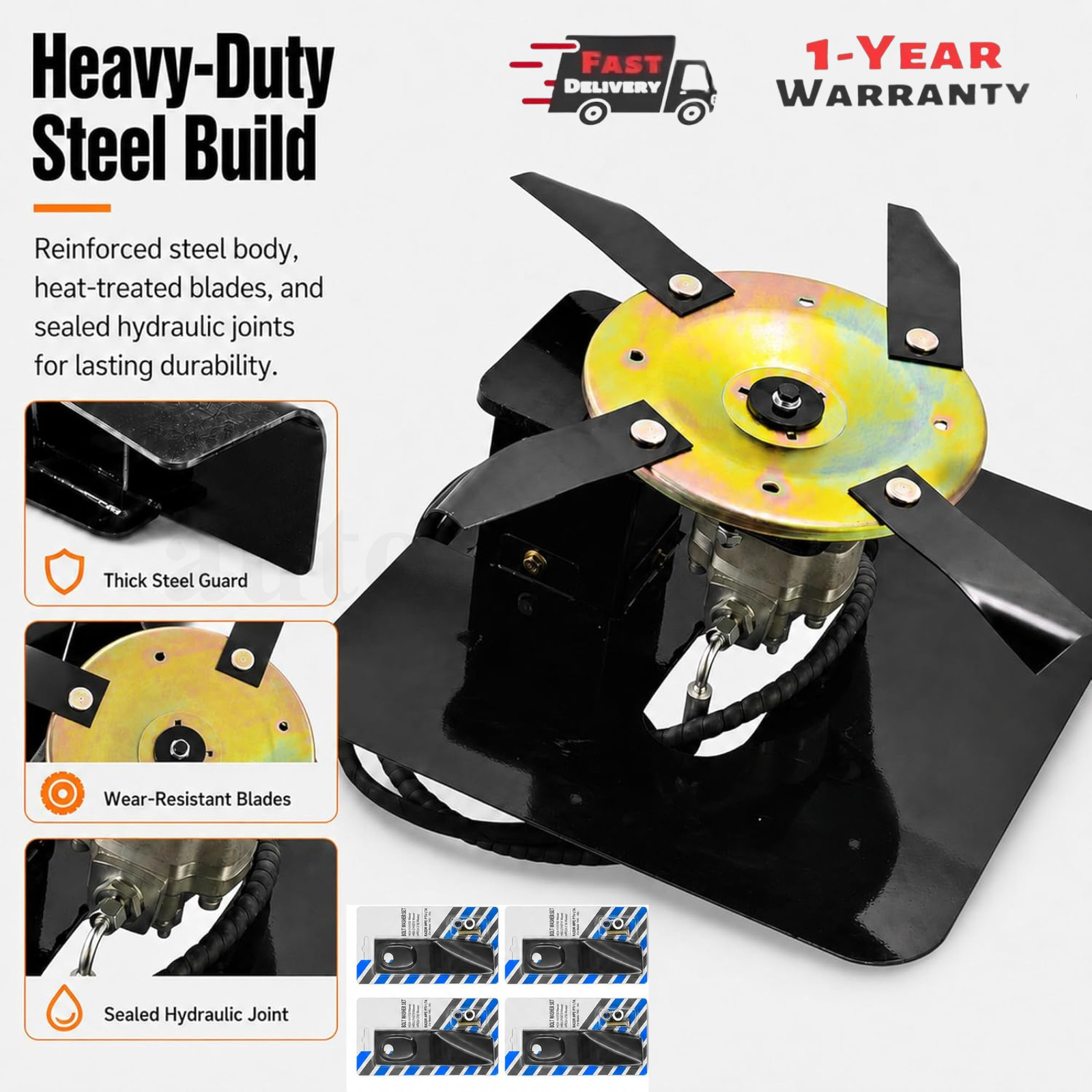 Hydraulic Grass Cutter Mower Attachment For 1-1.5ton Mini Excavator Attachment