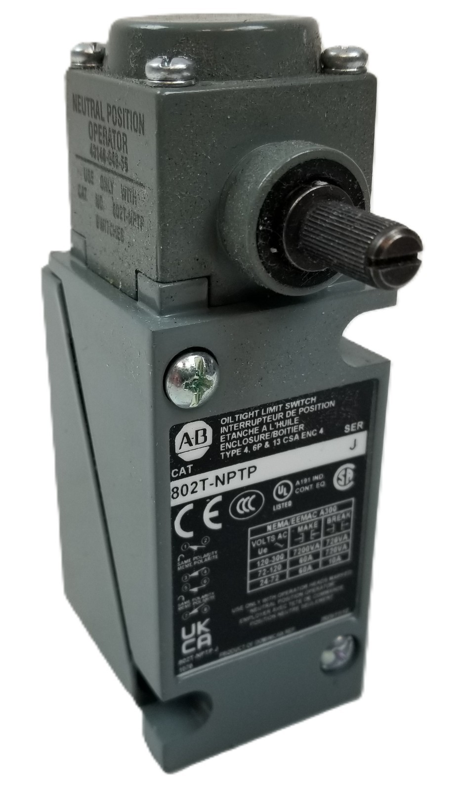 Allen-Bradley 802T-NPTP Limit Switch Oil Tight 4-Circuit 2NO/2NC 1/2″ NPT NEW