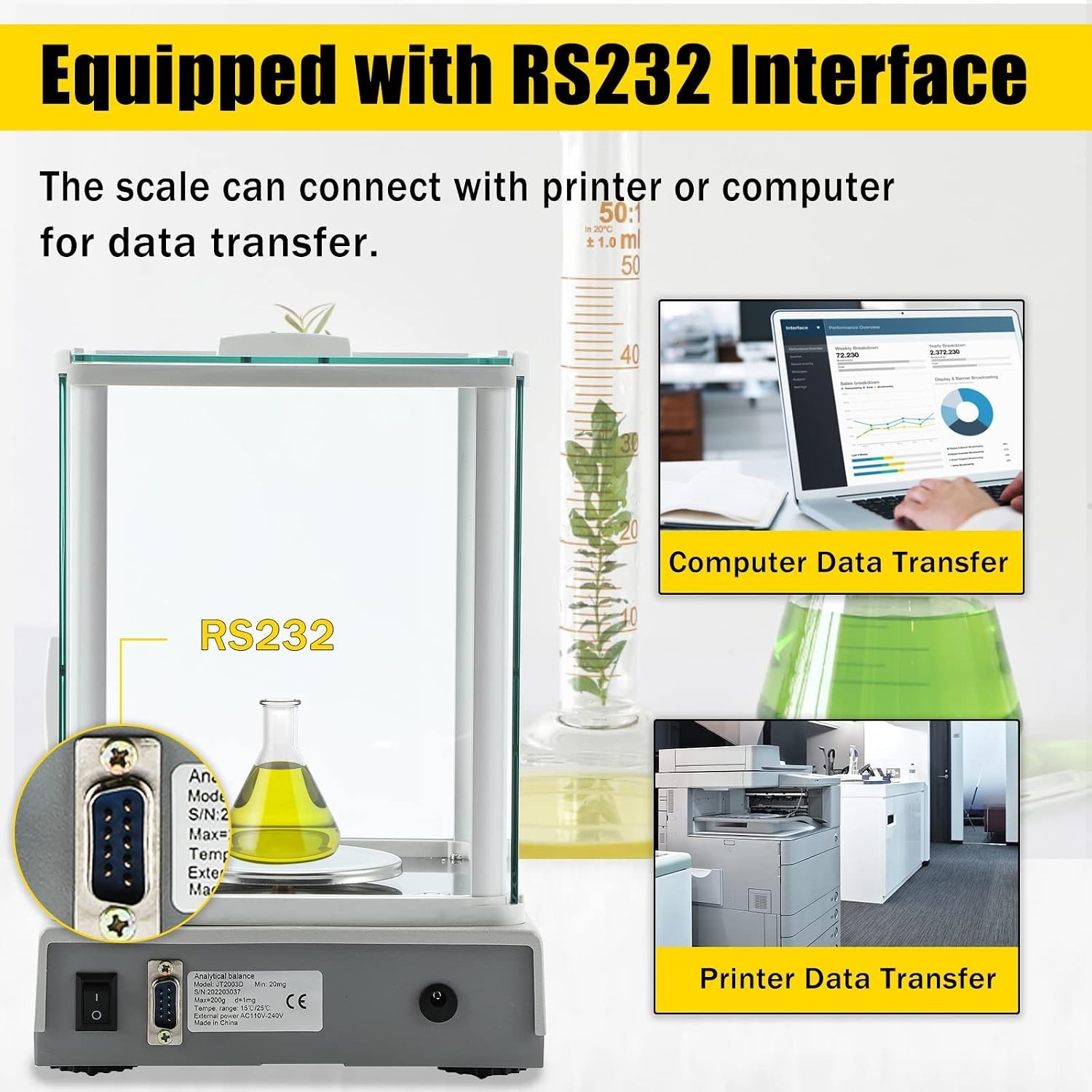 200g x 0.001g 1mg Lab Analytical Balance Digital High Precision Scale Scientific