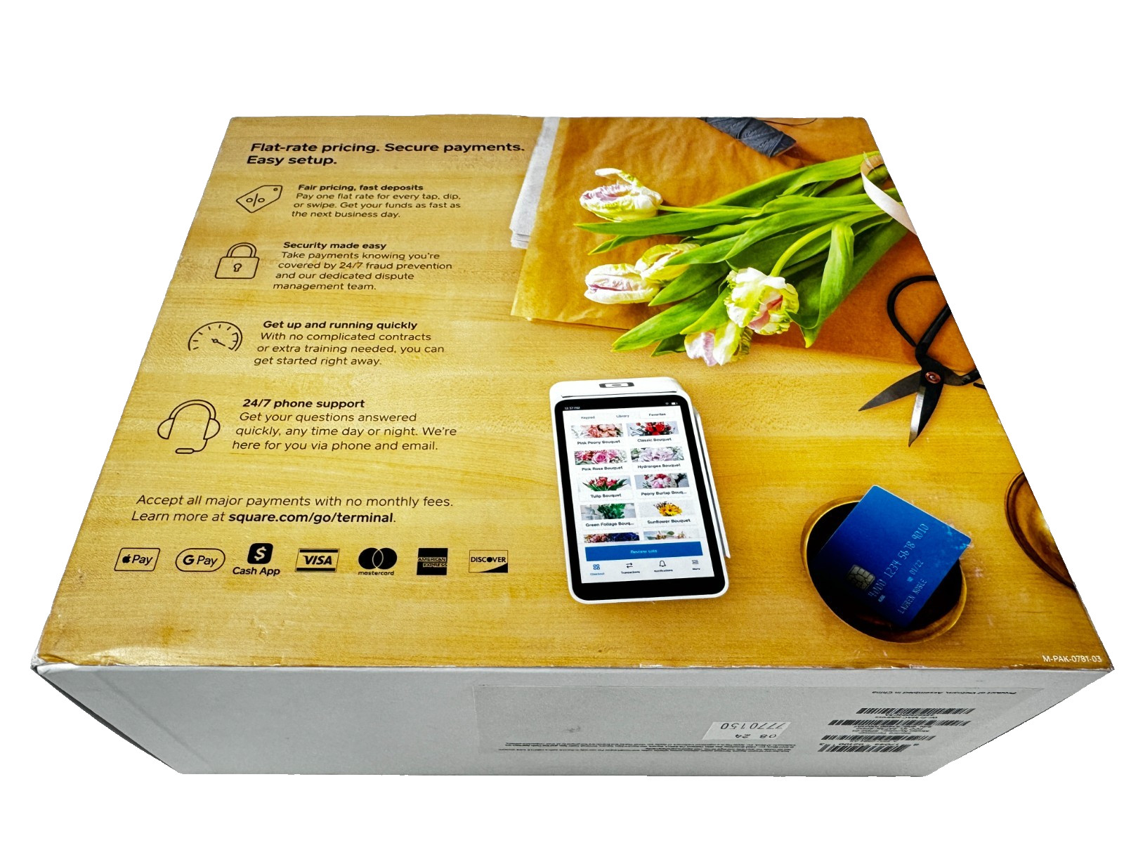 New Square Terminal Credit Card Machine Mobile POS Payment Processing White