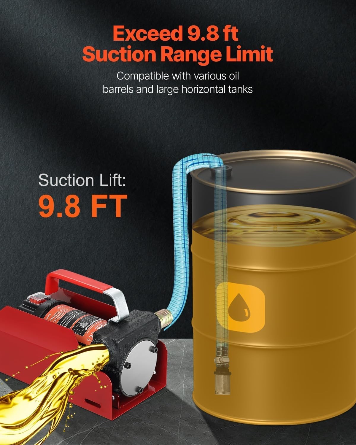 Durable 12V DC Fuel Pump with Automatic Shut-off – Ideal for Diesel & Oil