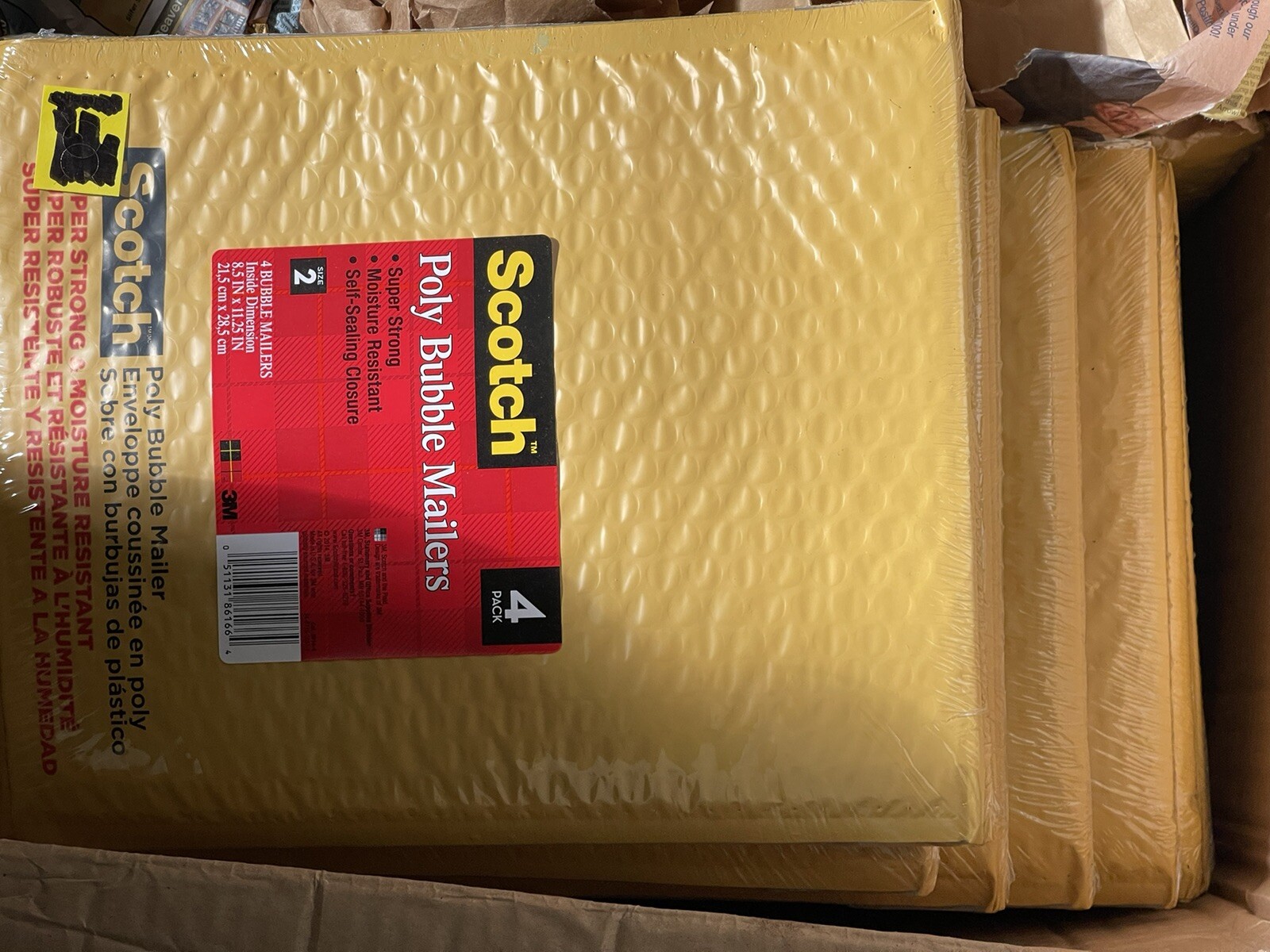 New Scotch poly bubble mailers 4 Pack – Size 2 ( 8.5 in x 11.25 in ) Lot of 31