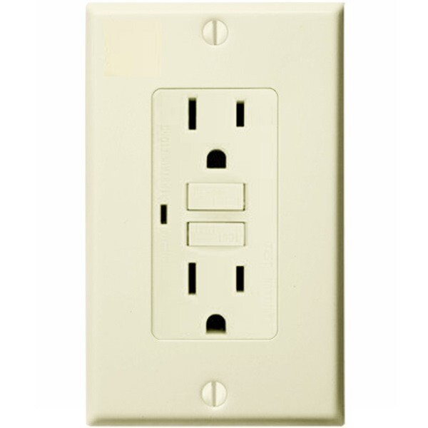 (10-Pack)15 AMP GFCI Outlet Receptacle Light Almond with Indicator & Wall Plate