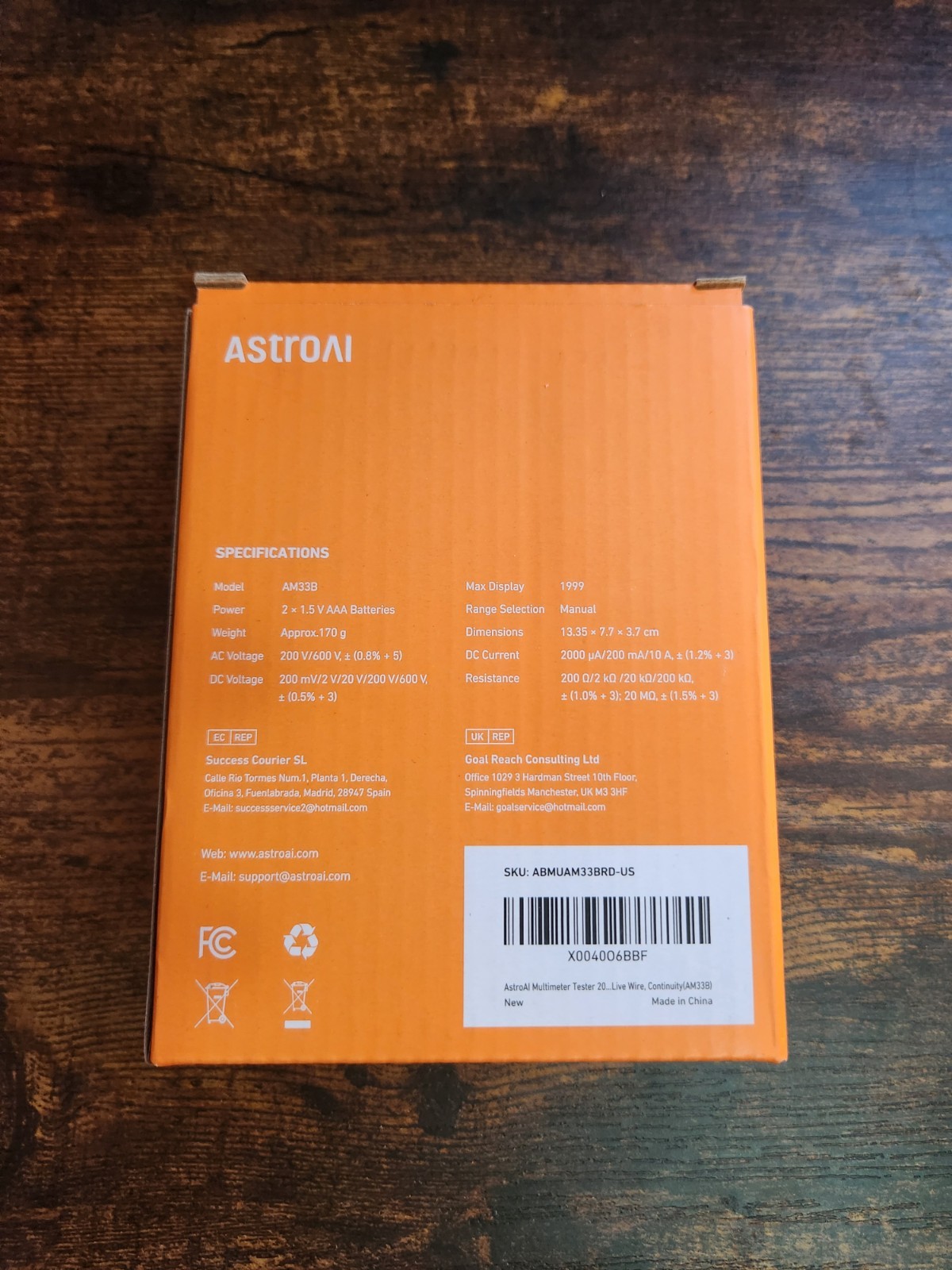 AstroAI AM33B Handheld Digital Multimeter 2000 Count CAT III 600V Manual