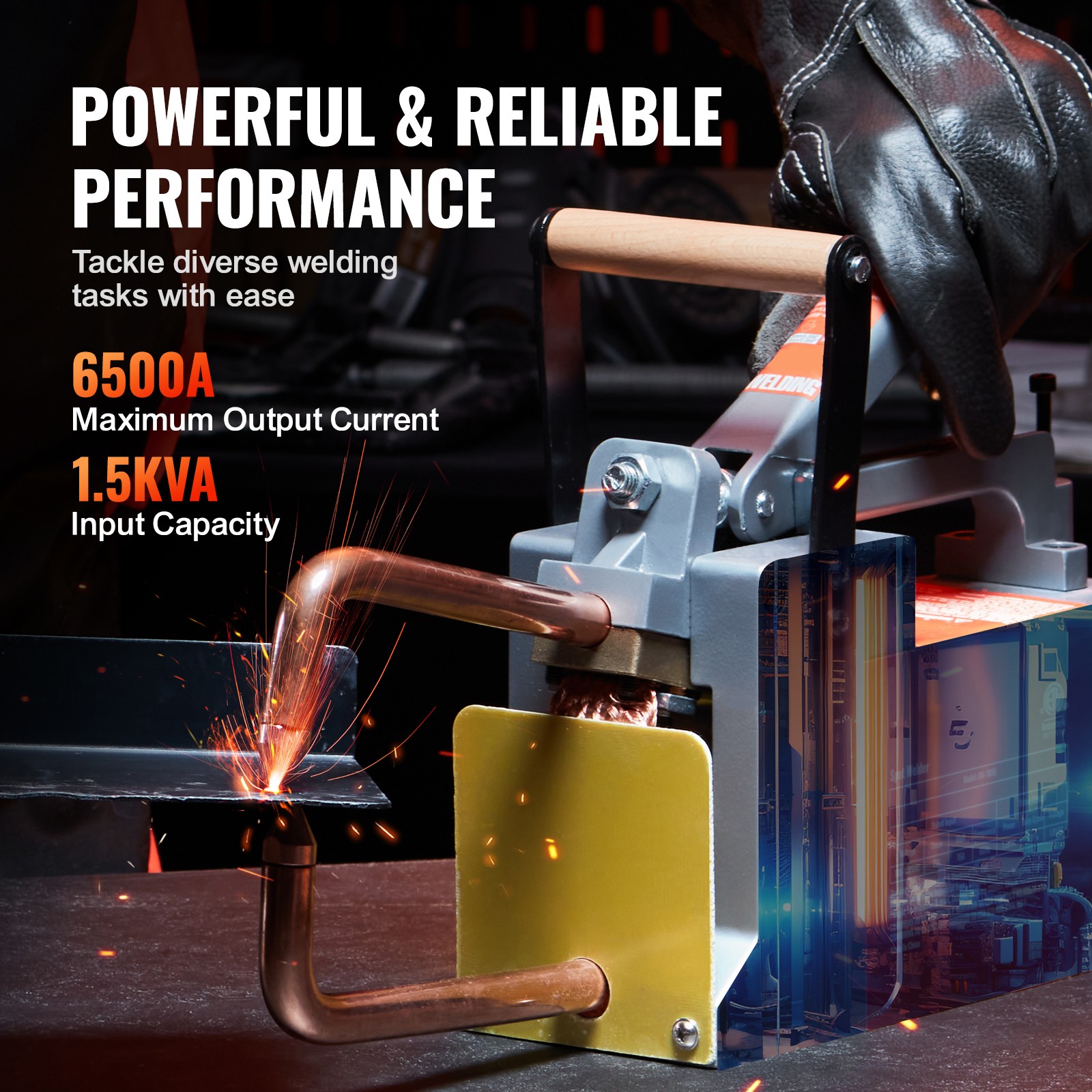 Uimoso Portable Spot Welder for 1/8-inch Metal with 1.5KVA Input Capacity
