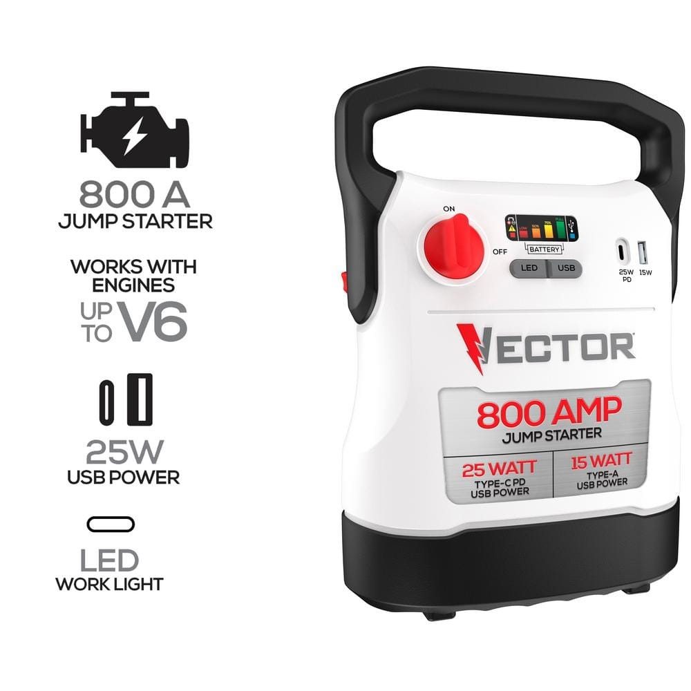 VECTOR 800 Amp Jump Starter with USB Power MISSING CHARGER