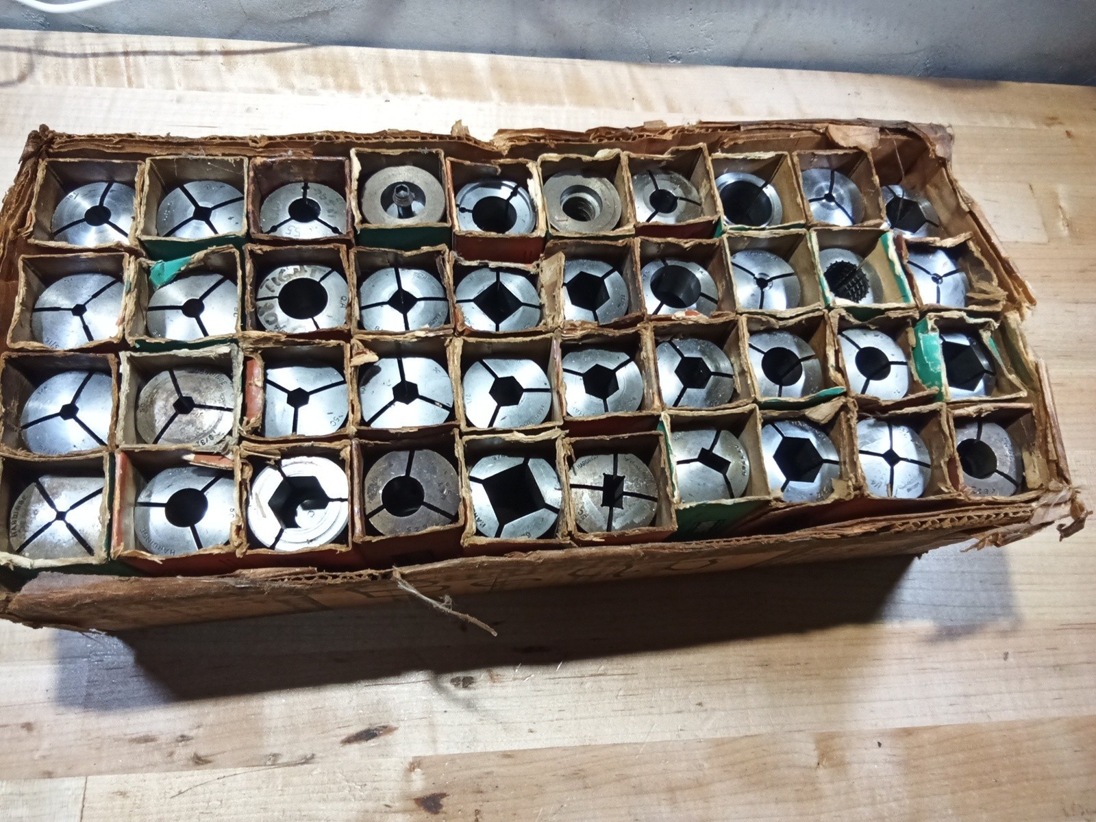 lot of 38 HARDINGE 5C COLLETS assorted used original boxes