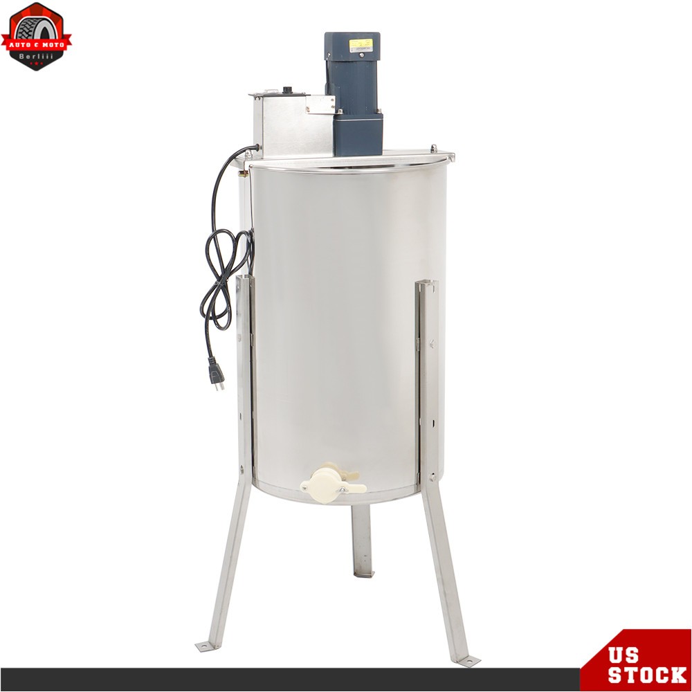3 Frames Electric Honey Extractor Stainless Steel Power Extractor 1300RPM 140W
