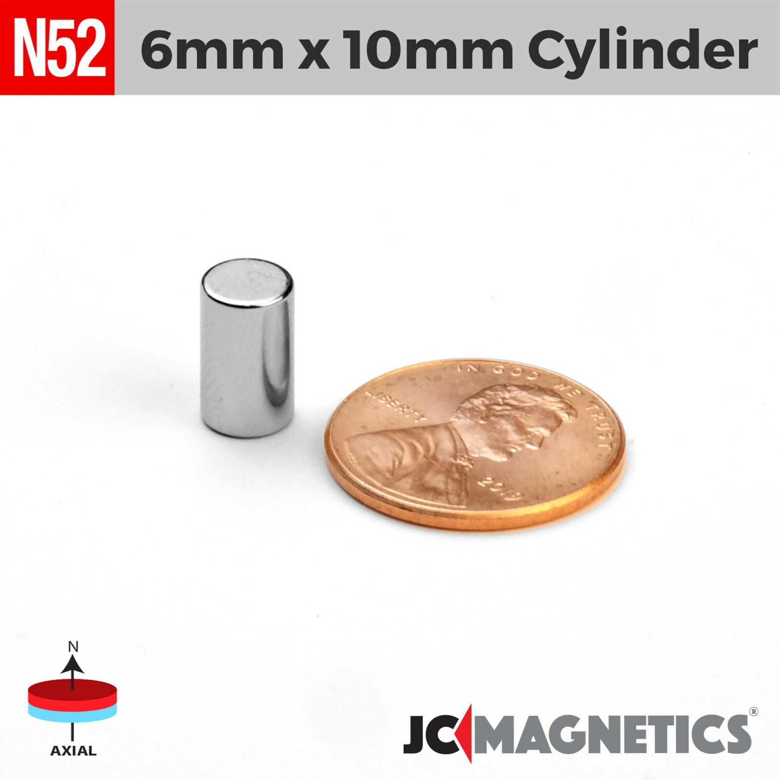 6mm x 10mm N52 Super Strong Cylinder Disc Rare Earth Neodymium Magnet 6x10mm