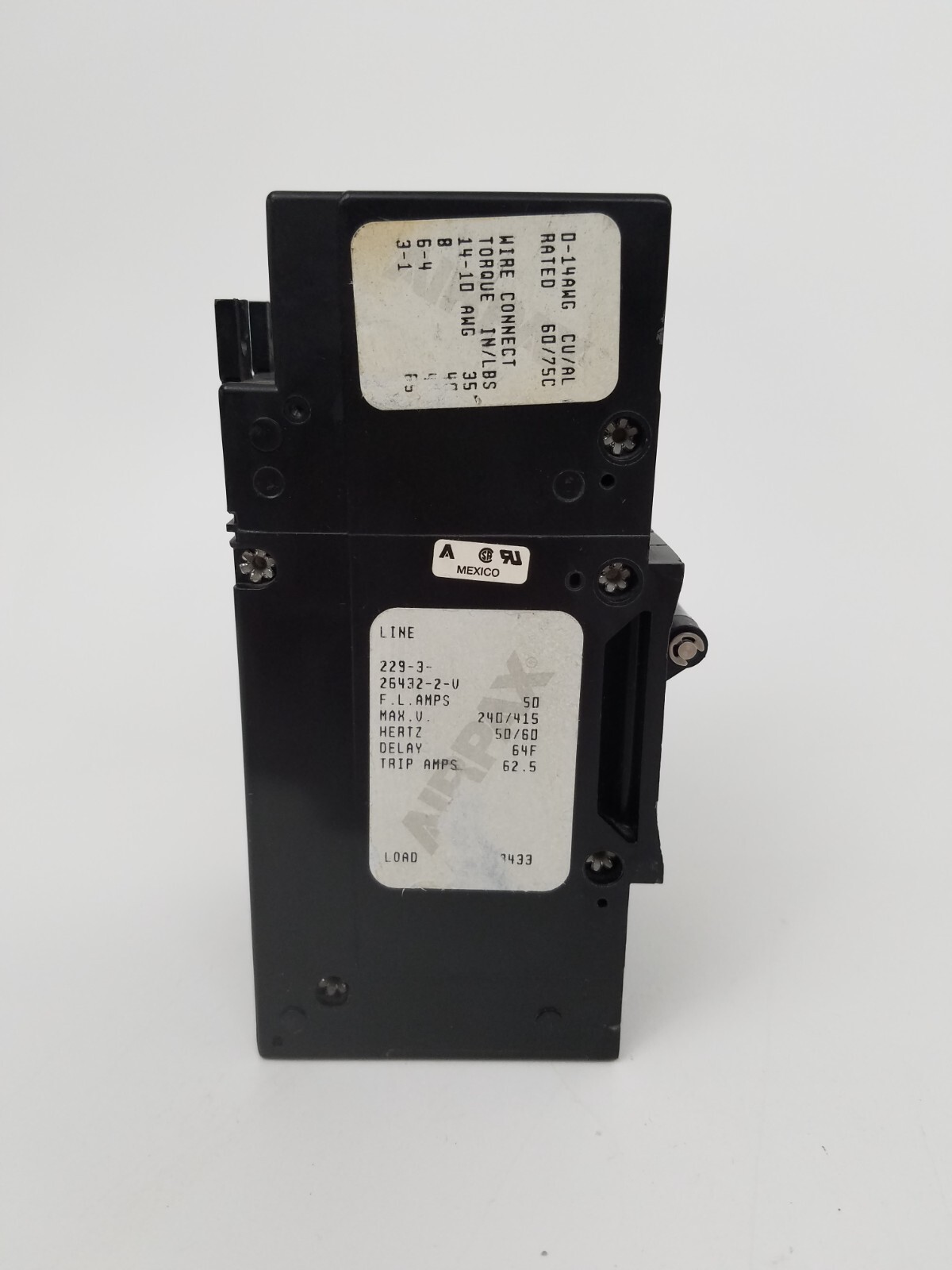 229-3-26432-2-V Airpax 50 Amp Circuit Breaker 415V *NEXT DAY OPTION*