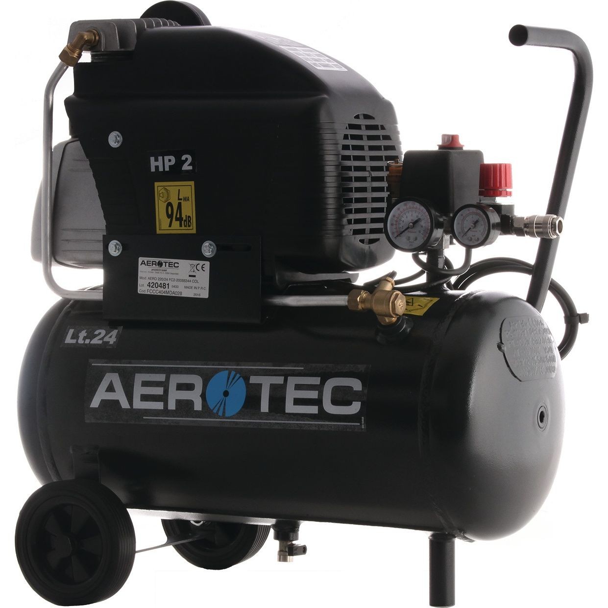 Compressor Aerotec 220-24 210l/min 8bar 1.5kW 230V,50Hz 24L Aerotec Compressed Air