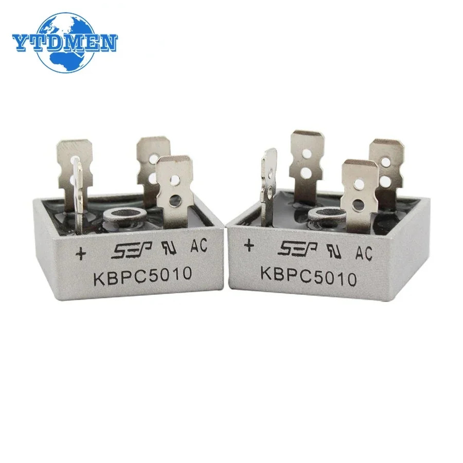 2PCS/5PCS Metal Case Single Phase Diode Bridge Rectifier KBPC5010 50A 1000V US