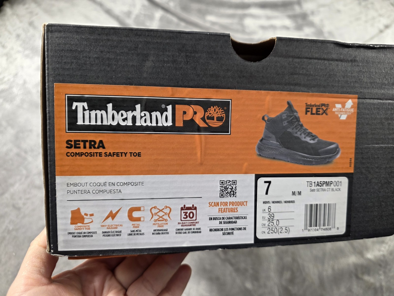 Timberland PRO Flex Setra Black Ankle Mid Composite Safety Toe Men’s US 7
