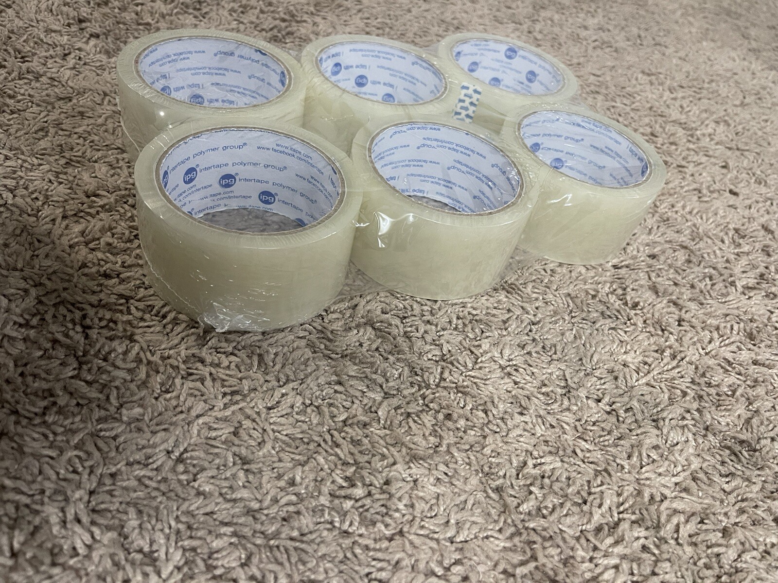 Intertape Clear Carton Sealing Packing Tape 2″ x 55 yds, 6 Rolls