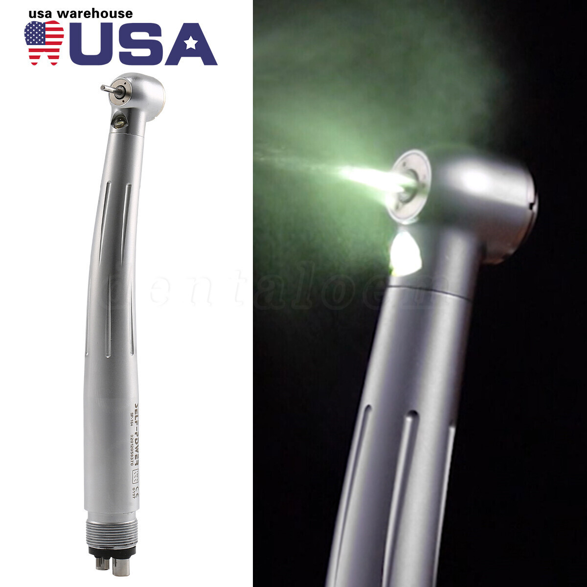 Dental High Speed Handpiece with LED Light E-generator 4 Hole Pana Max US STOCK