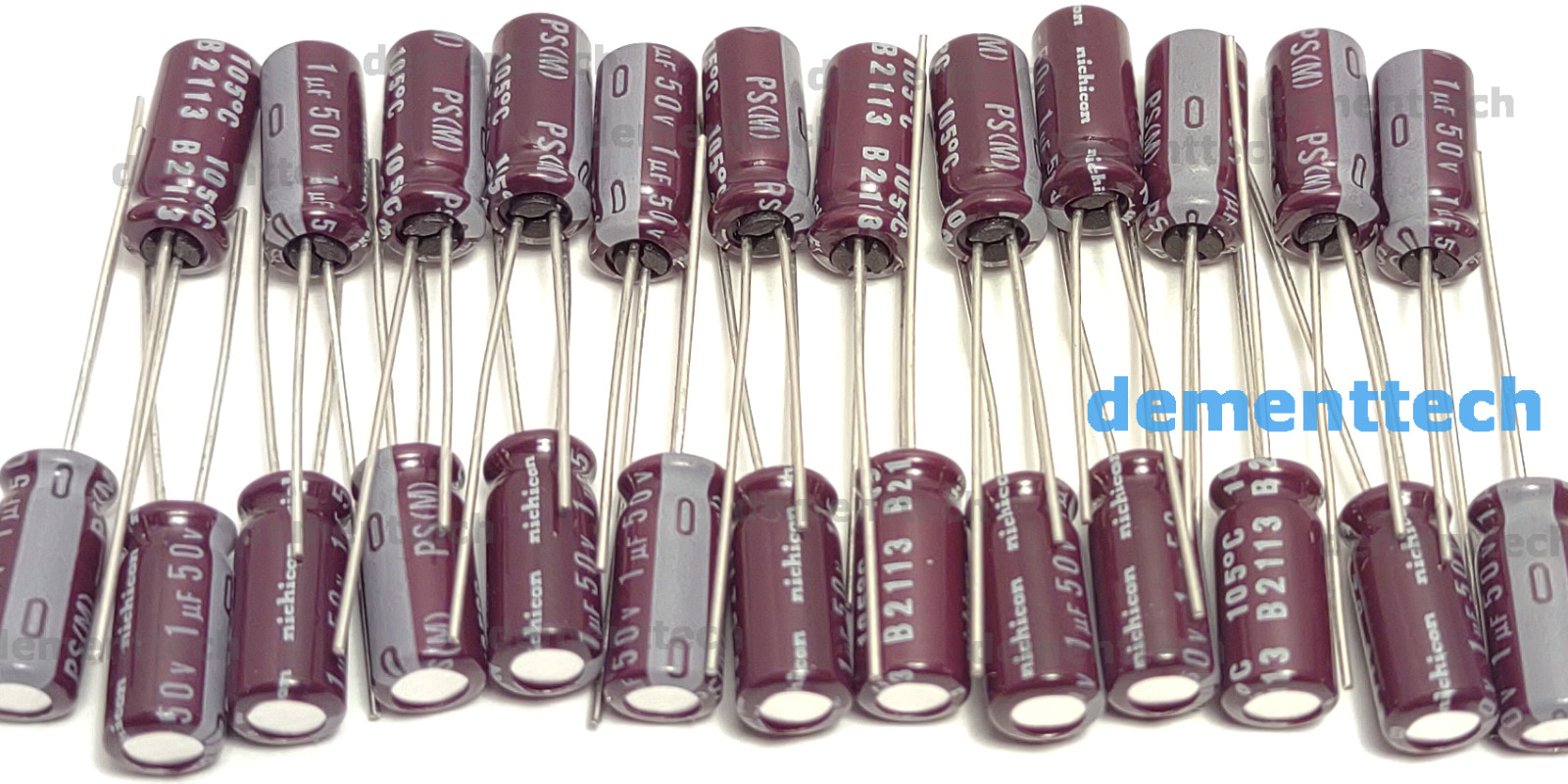 25x Nichicon PS 1uF 50V radial 105C Capacitors caps 5mm 5×11 Low-ESR Impedance