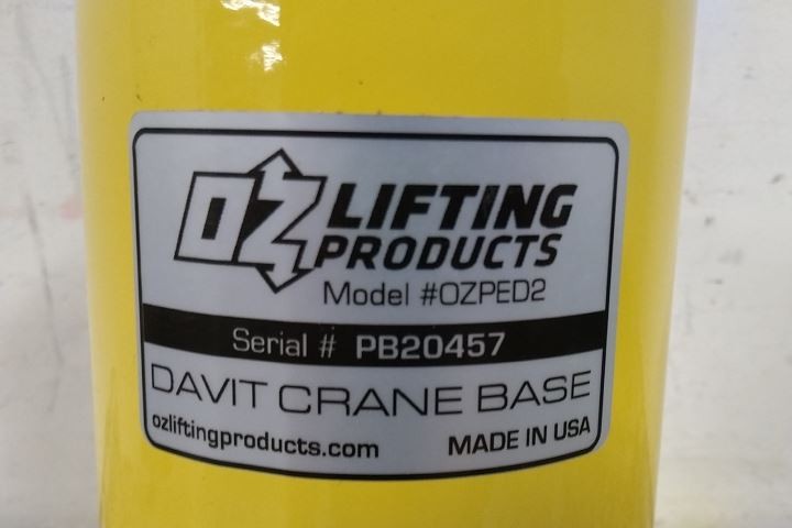 Oz Lifting Products OZPED2 3.05 In Mast Diameter 1000 Lb Cap Steel Mounting Base