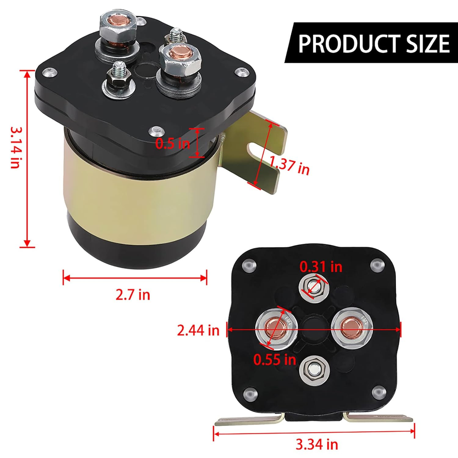 500A 12V Battery Isolator Relay Solenoid Continuous Duty For Dual Battery