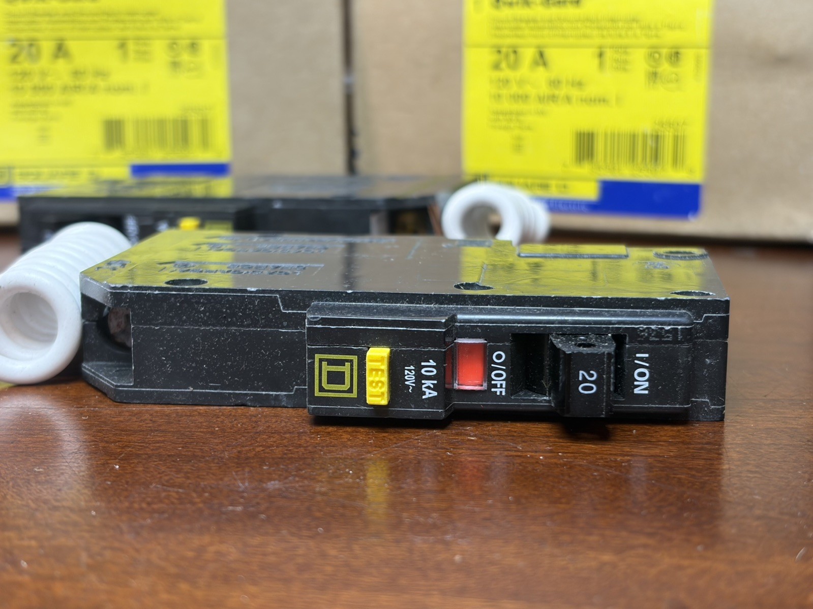 Set of 2X QO120GFI SQUARE D QO 1P 20A GFCI CIRCUIT BREAKER PIGTAIL QWIK-GARD