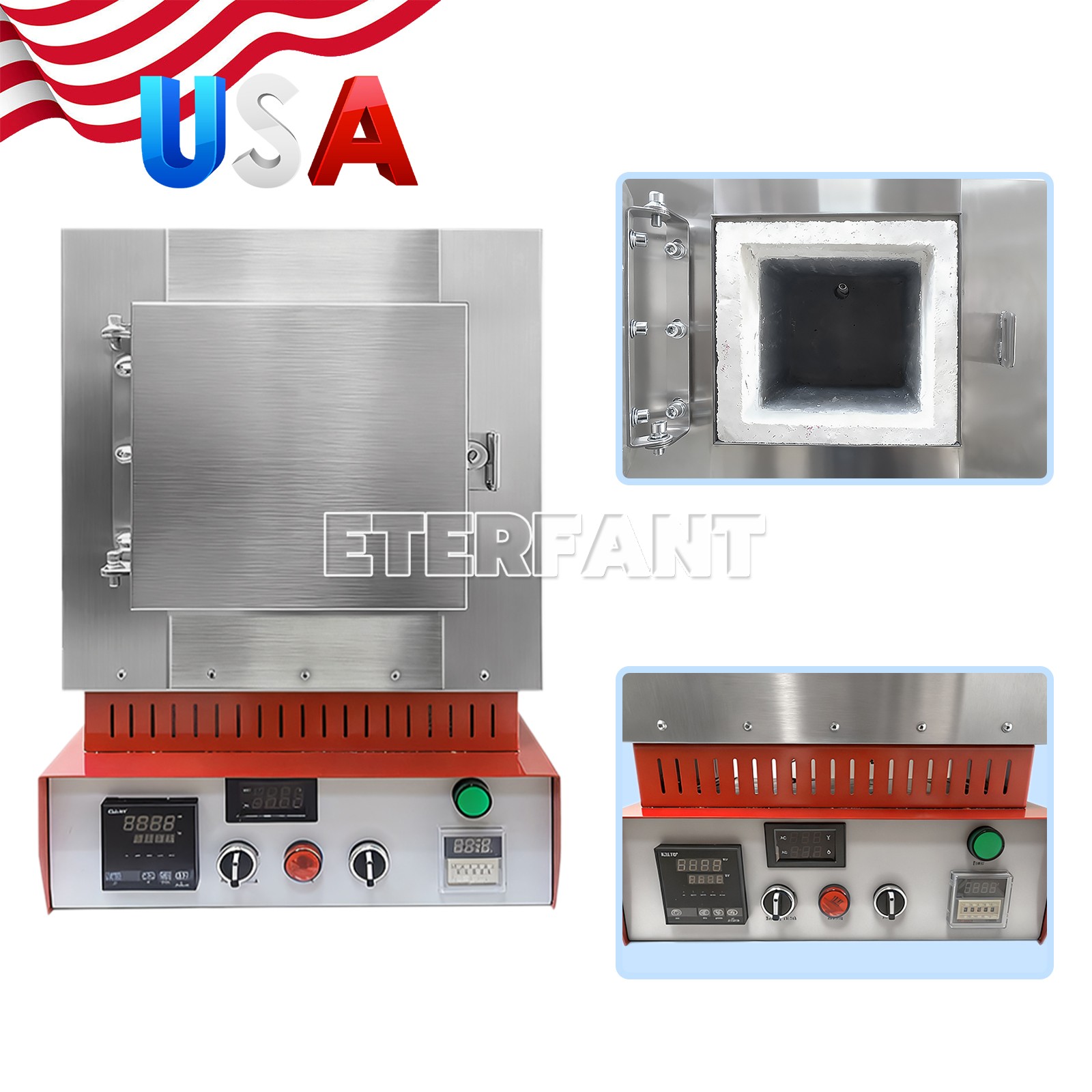 2000W/3000W Dental Lab Burnout Oven 1100℃ High Temperature Fiber Ceramic Furnace