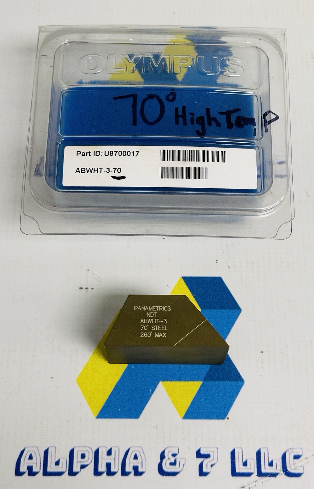 Olympus Panametrics ABWHT-3 70° Angle Beam Ultrasonic Transducer Wedge