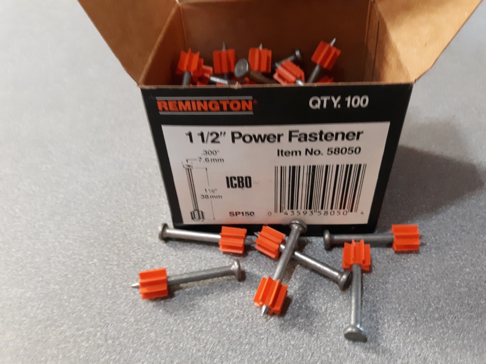 Remington 1 1/2″ fastener, box of 100