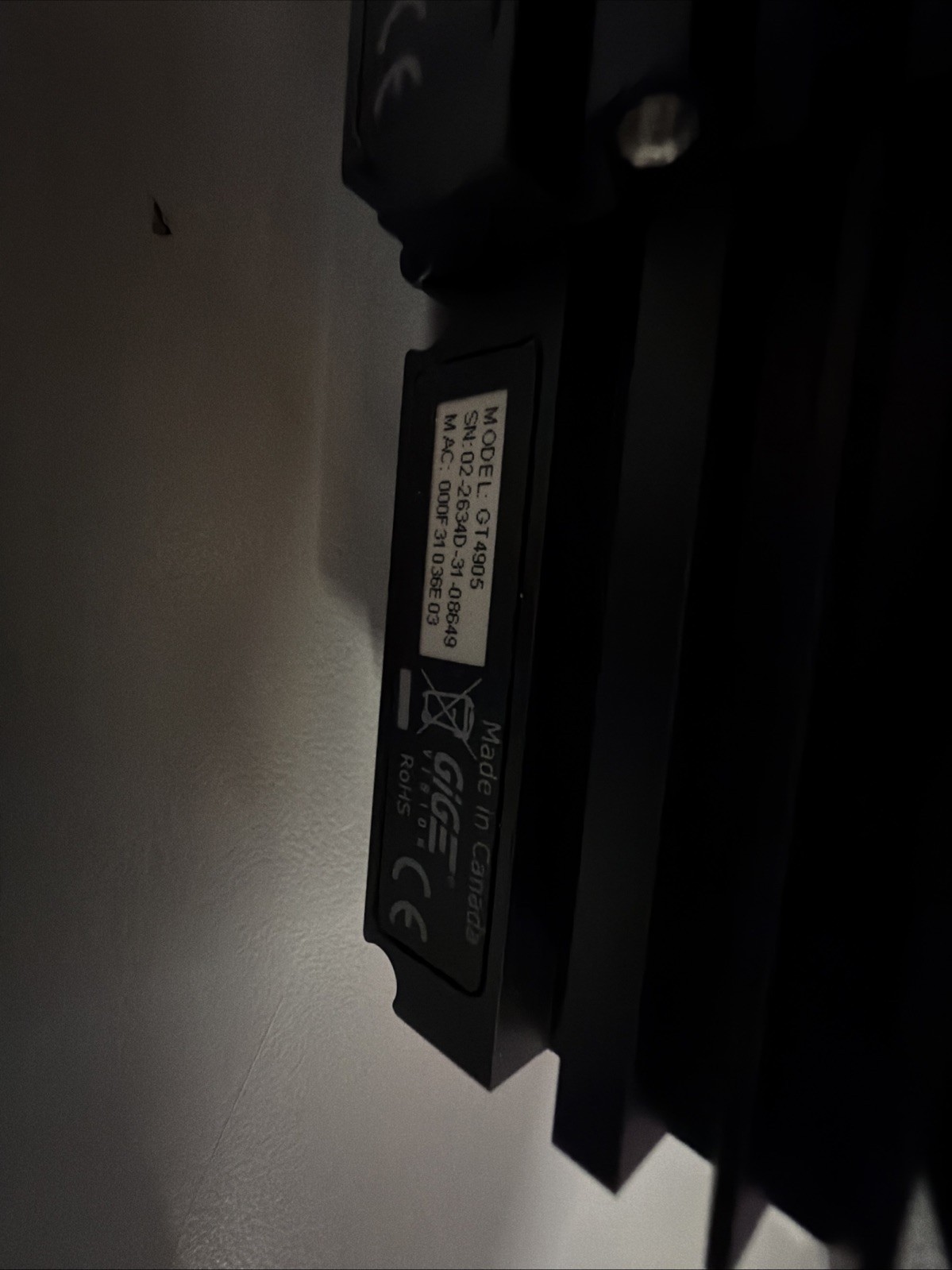 AVT PROSILICA Black and white CCD industrial camera GT4905