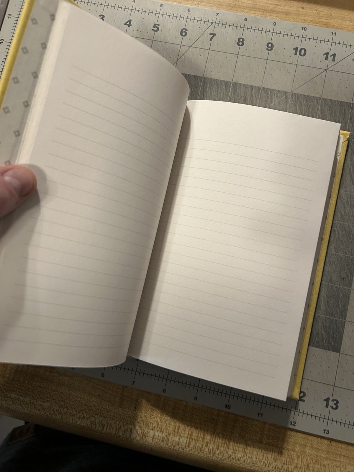 Vtg ScribeMate Lined Journal 5.5 x 8.5″ Yellow Fabric DUCK Preppy Office SHIPS