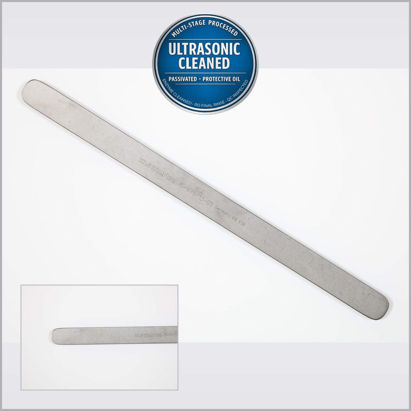KLS Martin 15-975-13-01 Martin Abdominal Spatula, Str, Malleable, 7-3/4in