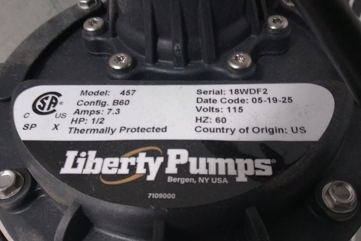 Liberty Pumps 457 1/2 HP 3450 RPM 115VAC Vertical Float Sump Pump