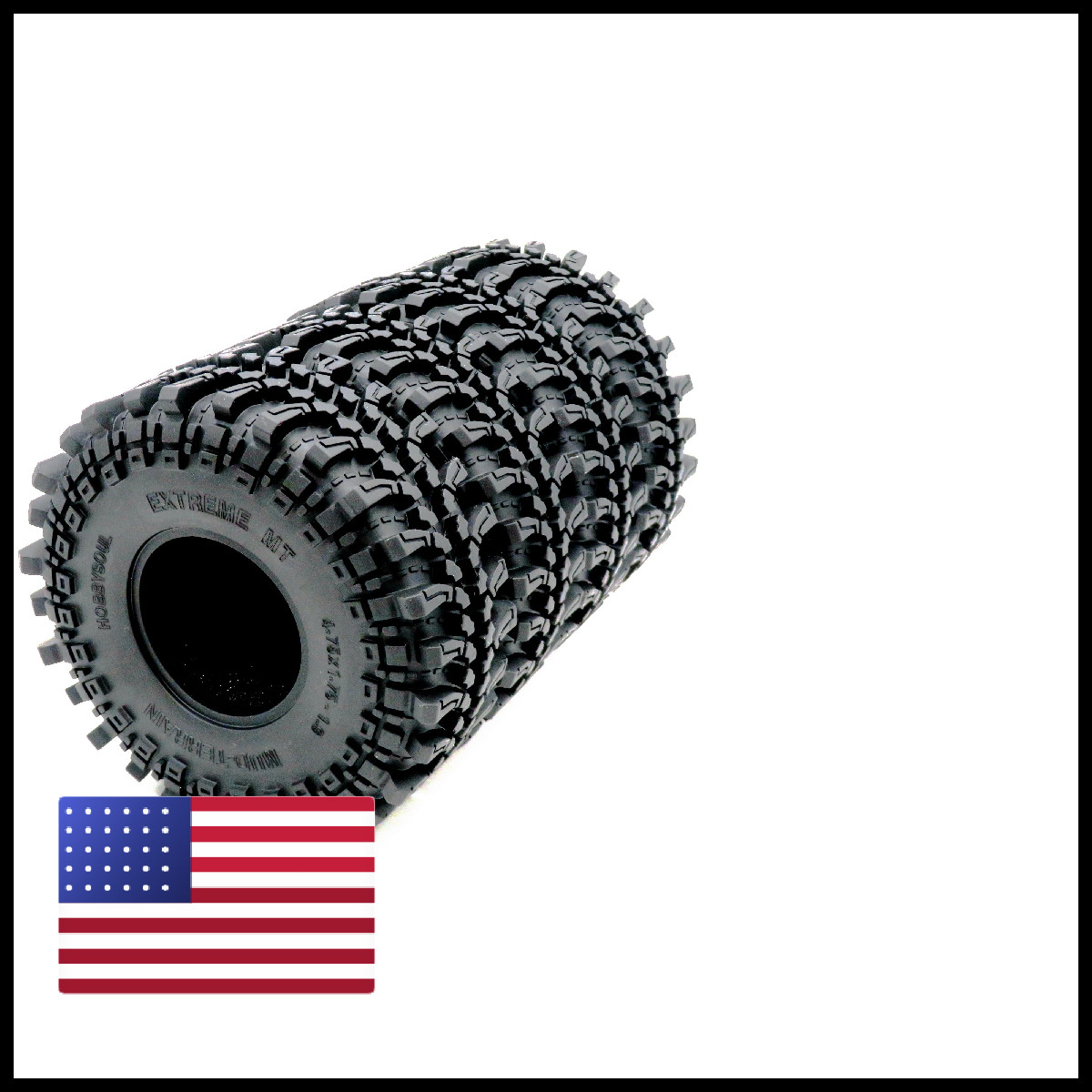 Hobbysoul 4Pcs Rc 1.9 Mud-Terrain Tires Height 121Mm/4.75Inch Tyres For 1/10