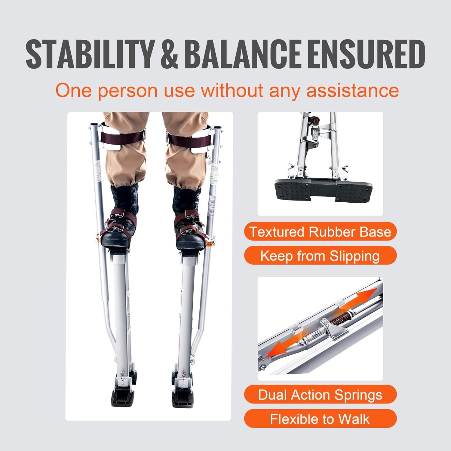 Zancos De Yeso Aluminio 24-40 Pulgadas Drywall Stilts Ajustable Dura Para Pintar