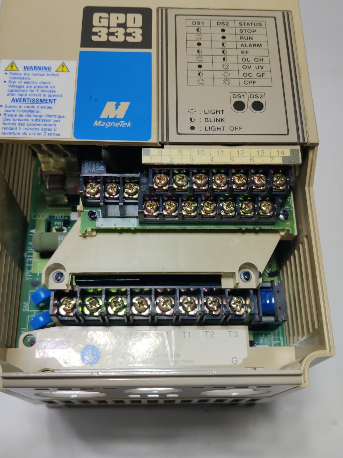 Magnetek DS043 Gpd 333 Vfd Drive 2.0hp 200-230v-ac 0-400hz 0-230v-ac USED