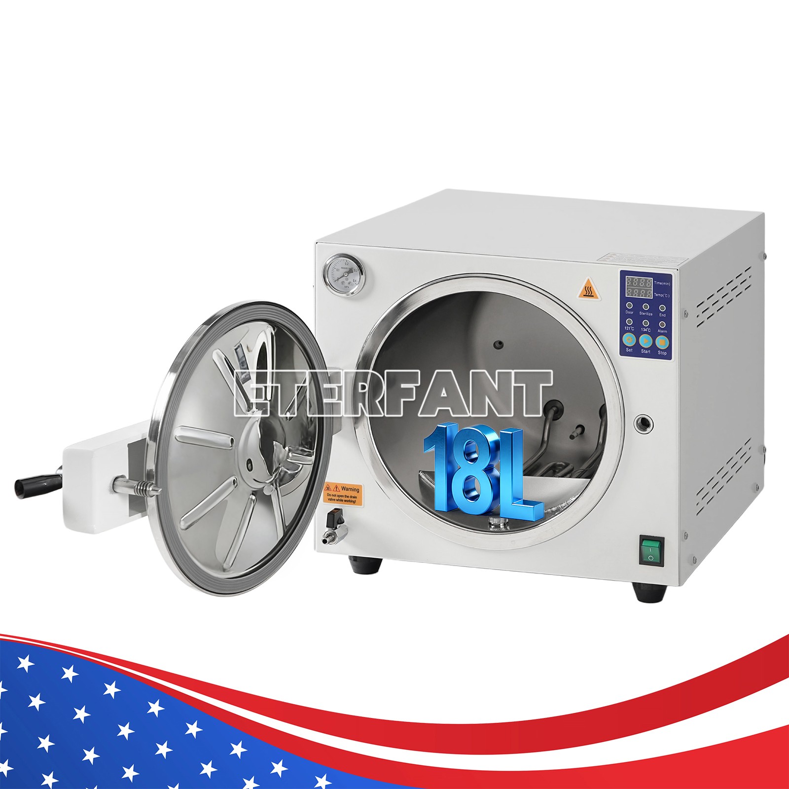 ETERFANT 18L Dental Autoclave Steam Sterilizer Medical Sterilization US