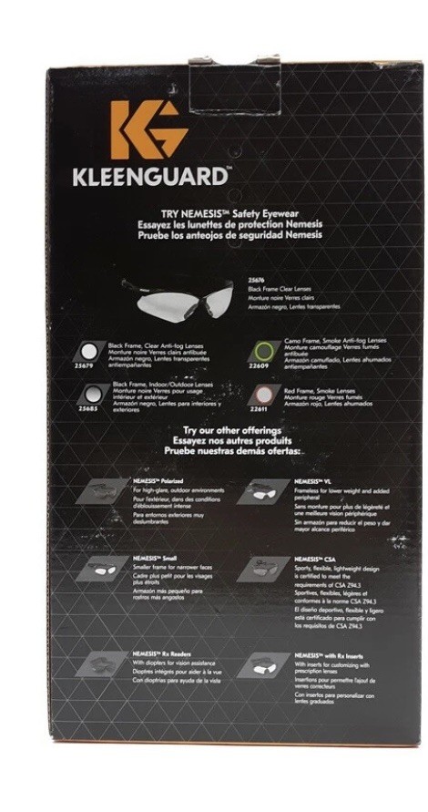 12 Pack KLEENGUARD 22608 Safety Glasses Clear Anti-Fog Lenses with Camo Frame