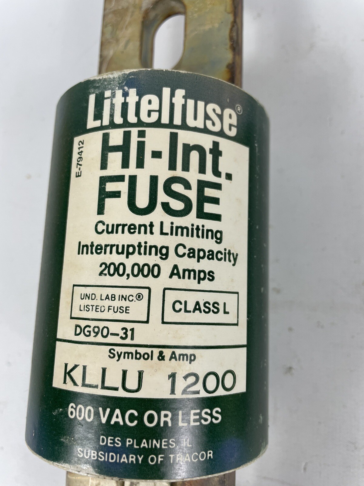 NEW Littelfuse KLLU 1200, Class L, Hi- Interrupting Time Delay 600VAC 1200 AMP