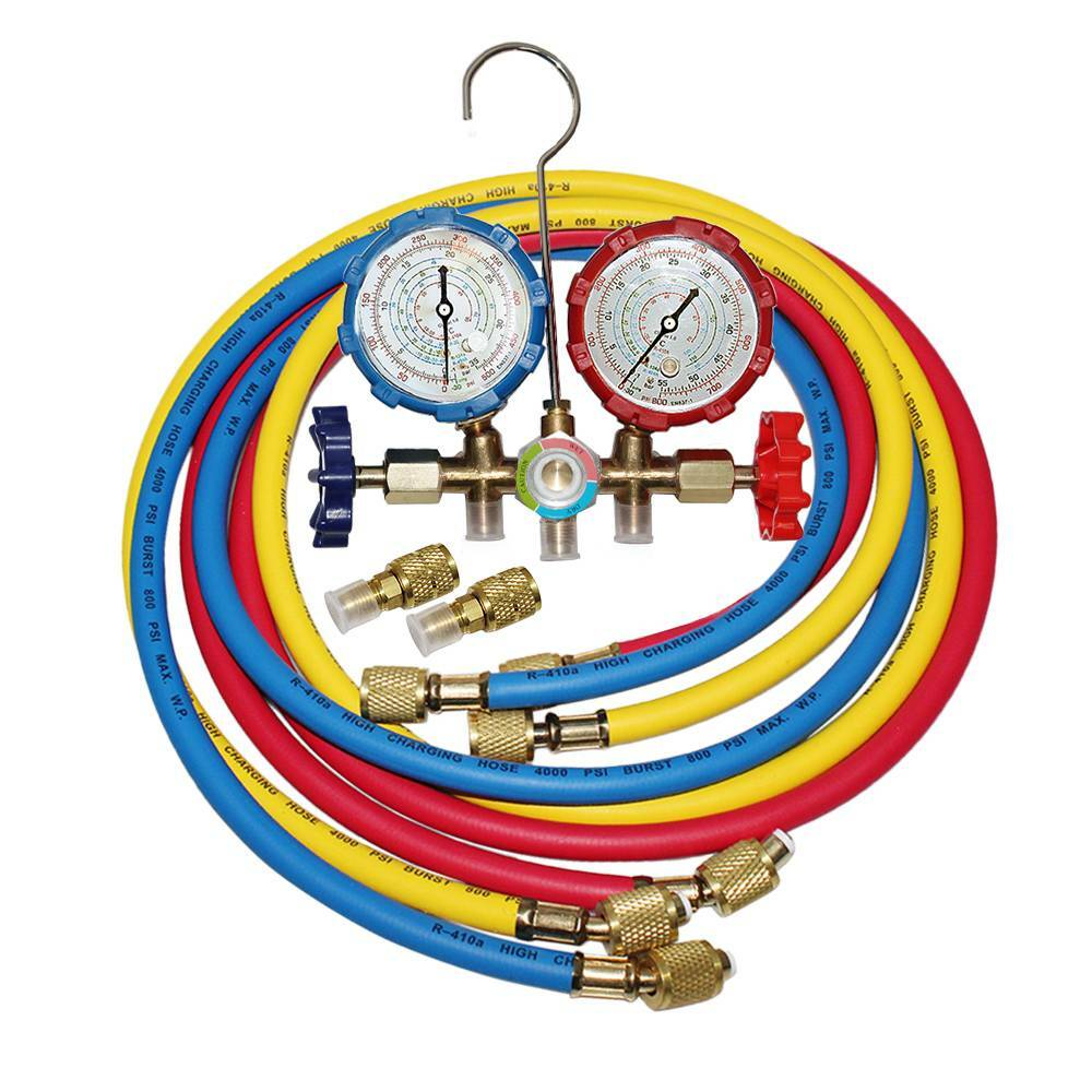 R410A R22 Manifold Gauge Set AC A/C 5FT Color Hose Air Conditioner HVAC 59» New